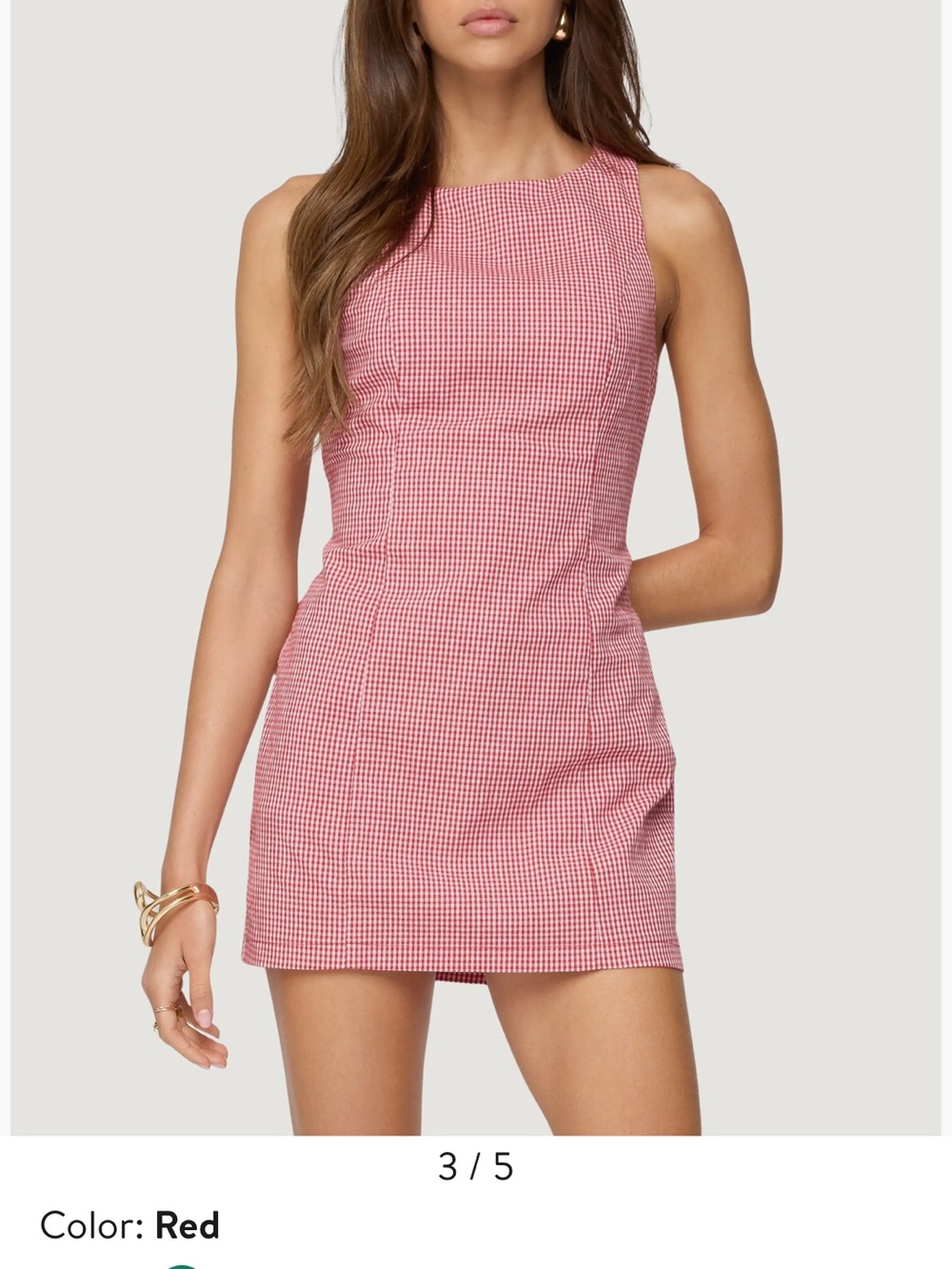 Edikted Red Gingham Sleeveless Mini Dress